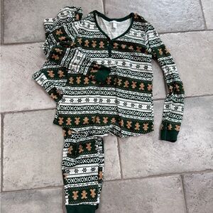 LC Lauren Conrad Green and White Kids Pajama Set